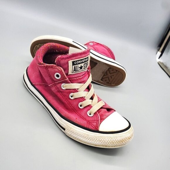 Converse High Top Chuck Taylor Burgundy Size 1 Youth Shoes - Picture 1 of 11